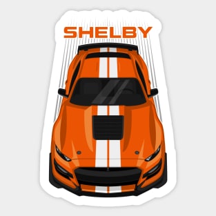 Ford Mustang Shelby GT500 2020-2021 - Twister Orange - White Stripes Sticker